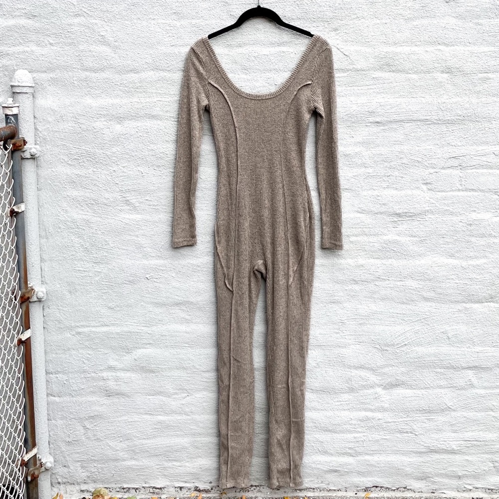 NWOT cozy oatmeal boho sweater ribbed knit bodysuit 🍂
